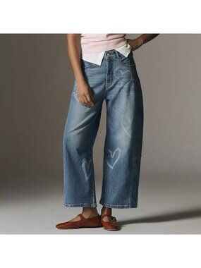 Pilcro The Kenna Mid-Rise Heritage Barrel Jeans Icon Heart Edition
